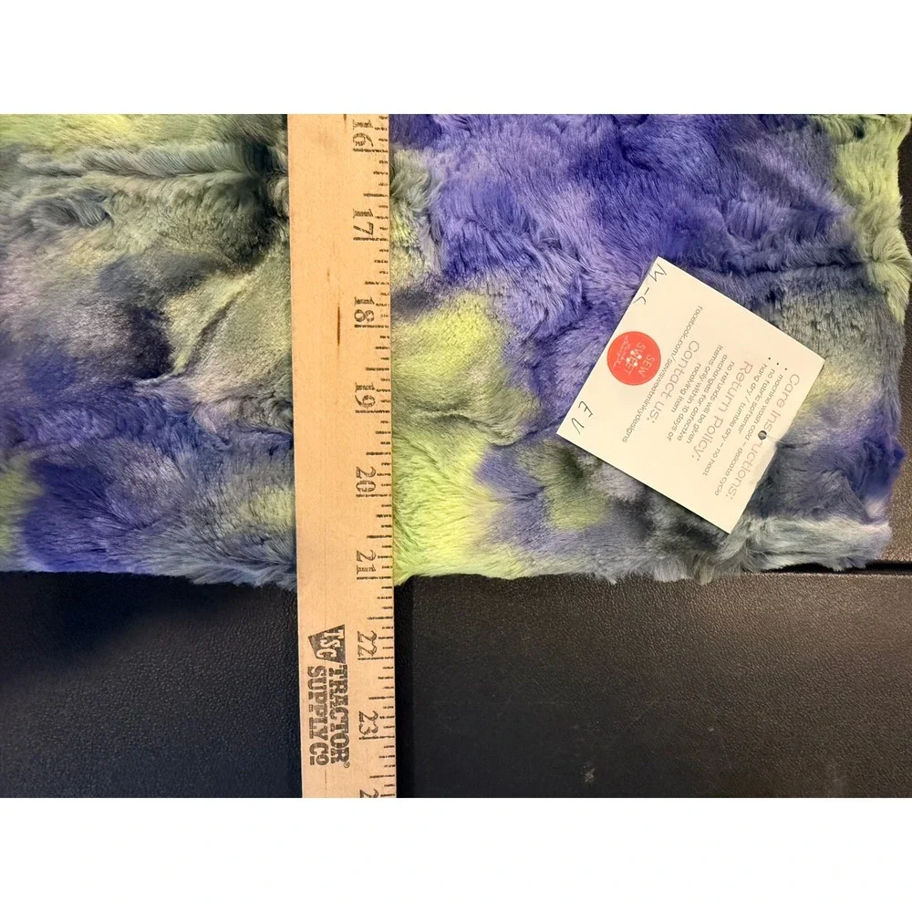 Sew Sweet Minky Designs Pillow Case Cover 12x21 Purple Green Tie Dye Plush NEW